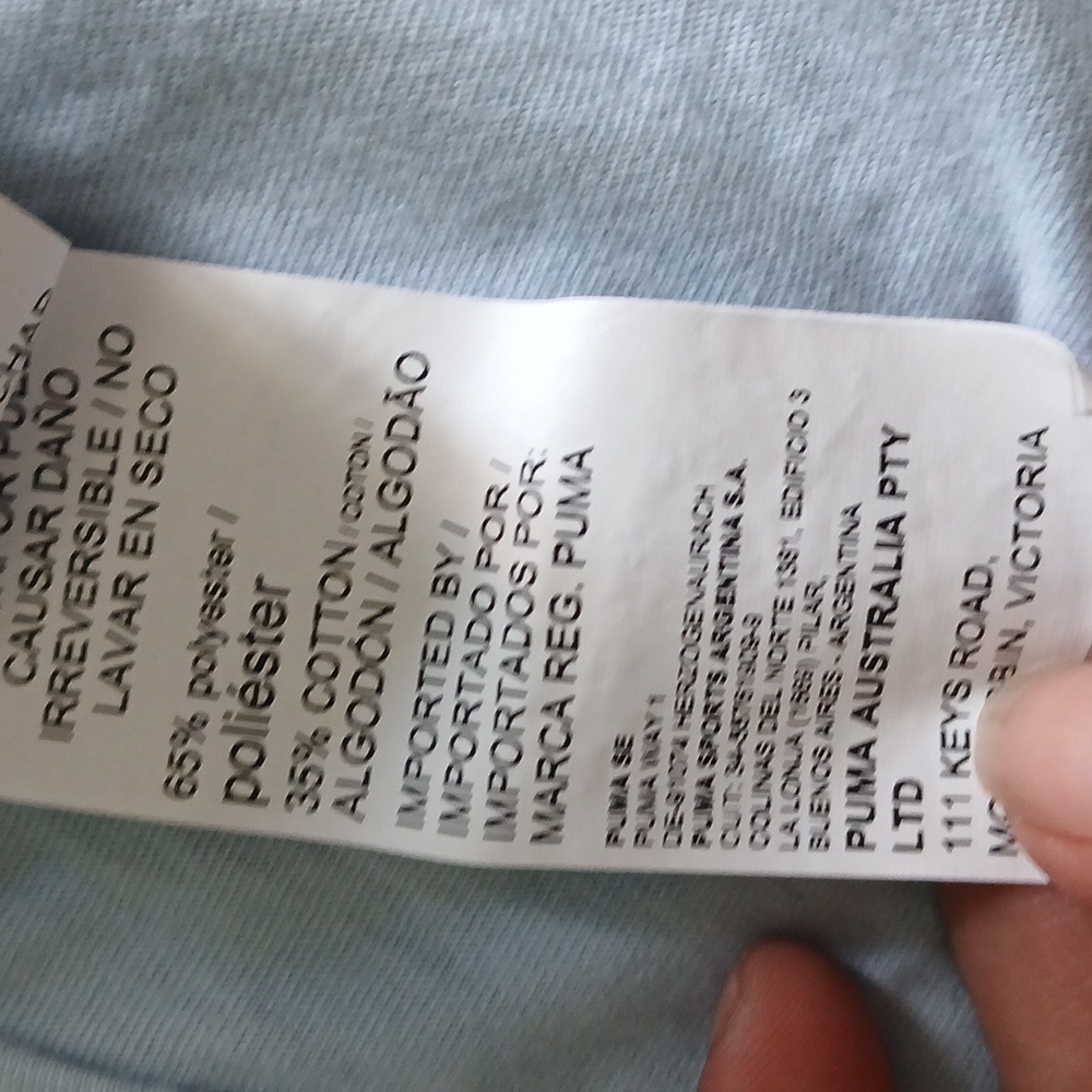 PUMA mens baby blue logo tee shirt size medium - Picture 10 of 11